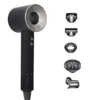 Фен-стайлер для волосся 6 в 1 Magic Hair Supersonic Premium 5 насадок, сірий