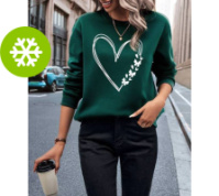 Утеплений світшот з принтом «Heart» оптом | Батал