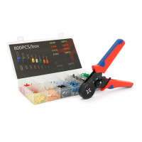 Кримпер HCS8 6-4A для обжима кабельного наконечника, red + набор кабельных наконечников (E0508,E1508,E2508,E1008,E4012,E7508,E6012)