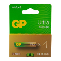 Батарейка GP ULTRA ALKALINE 1.5V 24AU21-SB4 щелочная, LR03, ААА (4891199218255)