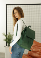 Жіночий рюкзак зелений шкіра еко
