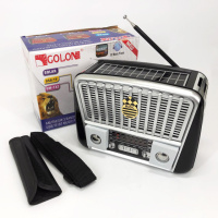 Радиоприемник аккумуляторный Golon RX-456 с солнечной панелью, Радио приемник. Цвет: черный