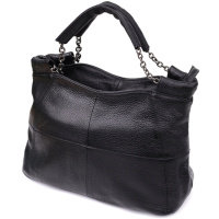 Повседневная сумка из натуральной кожи для женщин Vintage 22992 Черный