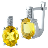Серебряные серьги CatalogSilver с цитрином nano (1917381)