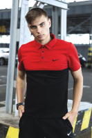 Чоловіча футболка поло Nike червоно-чорна (ХМ)
