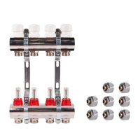 Комплект: SD Колектор с витратомірами 1«х4   SD235W4 + SD Євроконус 3/4'' 16 х 2мм   SD346