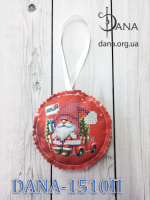 Пошита ялинкова прикраса під вишивку бісером. Гномик