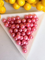 Пластиковые бусины 6 мм / розовый с оттенком пудры/ 10 грам (прим.100 шт)