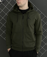 Демісезонна кофта на змійці хакі Jordan (двонитка) RD131