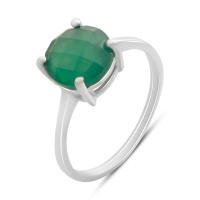 Серебряное кольцо CatalogSilver с натуральным агатом, вес изделия 2,17 гр (2189565) 18 размер