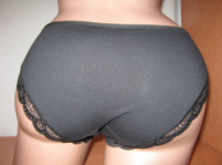 Трусики жіночі TMN бавовна 95% з мереживом розміри M/L (44-46) і L/XL (46-48) однотонні чорні