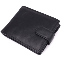 Вместительный мужской бумажник из натуральной кожи Vintage sale_15102 Черный