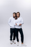 Костюм чоловічий (unisex) білий/чорний двохнитка