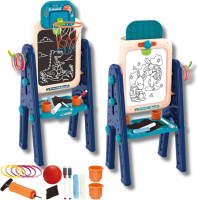 Дитячий двосторонній мольберт 4-в-1 з магнітною дошкою, крейдяною дошкою та набором аксесуарів