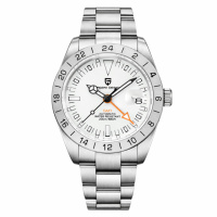 Чоловічий годинник Pagani Design PD-1693 Silver-White з сапфіровим склом та механікою Pearl DG5833GMT