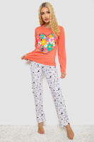 Піжама жіноча з принтом, колір помаранчевий, 243R1051