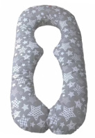 Подушка для вагітних і годування Universal 8-образна, Холлофайбер, Зірковий мікс на сірому