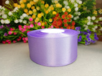 Атласная лента 4 см. Длина рулона 23 м. Цвет сиреневый