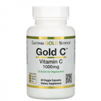 Витамин C, Gold C, 1000 мг, California Gold Nutrition, 60 вегетарианских капсул