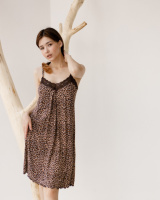 Віскозна леопардова сорочка з мереживом S, M, L, XL