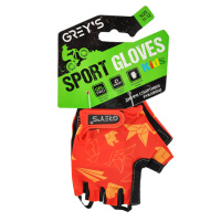 Велорукавиці дитячі Grey's з короткими пальцями та гелевими вставками, червоно-чорні (розмір 11-12) GR18734