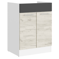 Кухонный модуль под мойку Эверест Эко 600 дуб крафт белый/графит/белый 60х46х82 см (DTM-071022)