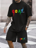 Комплект футболка та шорти чорного кольору з ДТФ принтом (оверсайз)