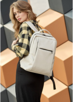 Жіночий рюкзак сірий шкіряний