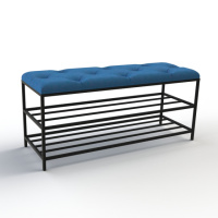 Банкетка для обуви Женева-1 100см велюр синий 9-0-9005