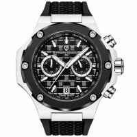 Чоловічий годинник Pagani Design PD-YS032 Silver-Black-Black Rubber з сапфіровим склом та хронографом