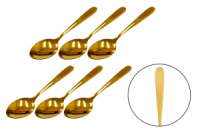 Набор золотистых чайных ложек с узором «Без рисунка» (6шт) (124285)