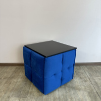 Пуф-трансформер 5в1 Остин-4 со столиком велюр синий/черный 9-5-9005
