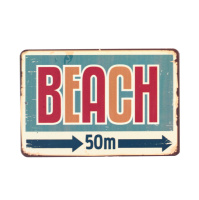Магніт вінтаж «Beach», метал, 10 х 8 см