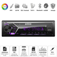 Автомагнітола Pulso-110111:RGB, USB, FM, RCA, LCD-дисплей, 4х50 Вт, керування через Bluetooth