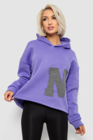 Худі жіночий з капюшоном на флісі, колір бузковий, 257R335