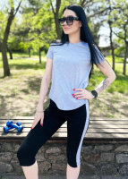 Спортивний костюм з бриджами «Dion» оптом | Батал | Розпродаж моделі Сірий, 54-56