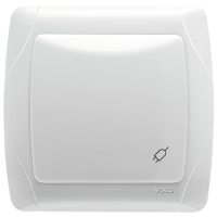 Розетка VIKO одинарная с заземлением c крышкой белая