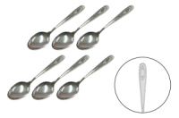 Набор серебристых столовых ложек с узором «Королевский завиток» (6шт) (124287)