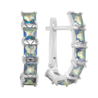 Серебряные серьги CatalogSilver с мистик топазом 3.017ct (2182528)