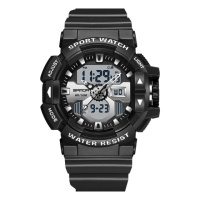 Чоловічий спортивний годинник Sanda 3129 Black-White з електронним механізмом та водозахистом 50 м