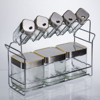 Набор емкостей для хранения 8 штук по 100/700 мл на металлической подставке HP-1347