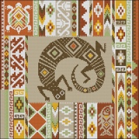 Схема подушки Африканское этно «Ящерица»