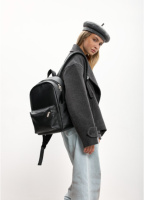 Жіночий рюкзак чорний шкіра еко
