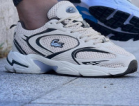 Кросівки літо Lacoste матеріал сітка/шкіра колір бежевий