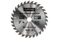 Диск пильний по дереву Apro 180 x 22.220мм x 30T (830134)
