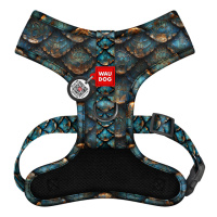 Шлея для собак дихаюча WAUDOG Mesh с QR адресником, малюнок «Луска», XS, А 24 см, В 30-36 см
