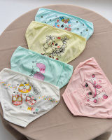 Підліткові трусики на дівчинку з милими тваринками   р.  10-11, 12-13 років 5 шт.