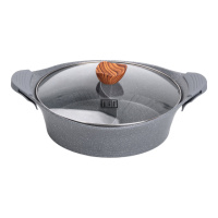 Каструля з роздільником для шабу-шабу MGC алюмінієва 4 л з антипригарним покриттям, сірий