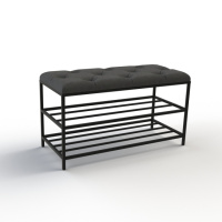 Банкетка для обуви Женева-1 80см велюр черный 10-0-9005