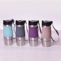 Термос-кружка 380мл из нержавеющей стали (серый, фиолетовый, голубой, какао) Kamille a2052